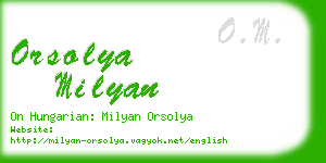 orsolya milyan business card